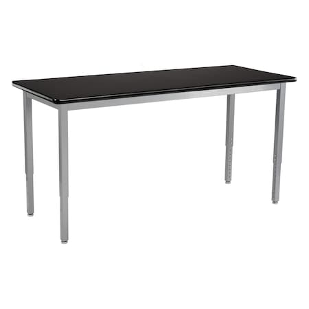 NPS Steel Height Adjustable Heavy Duty Table, 24 X 60 , HPL Top, Grey Frame